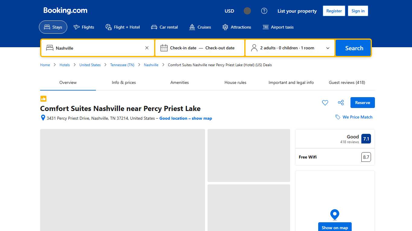 Comfort Suites Nashville near Percy Priest Lake, Nashville (updated prices 2026)